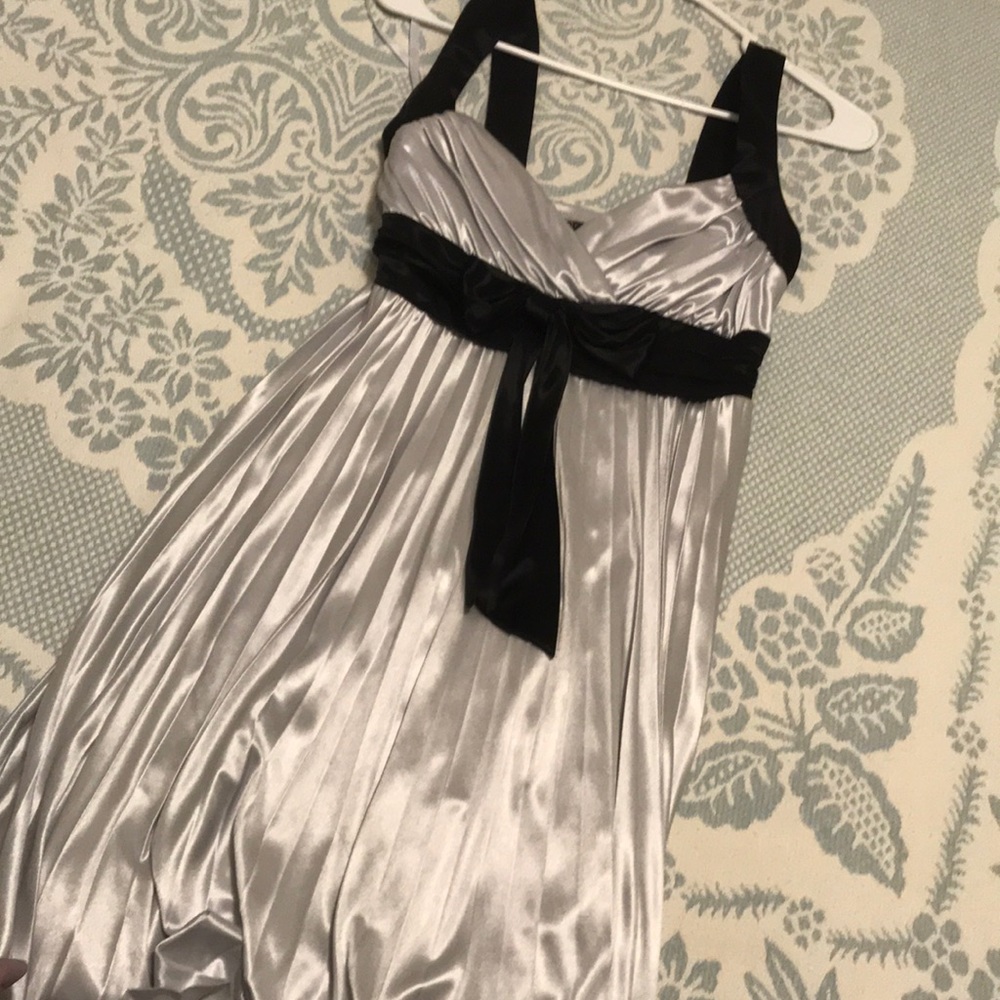 silver and black dress
